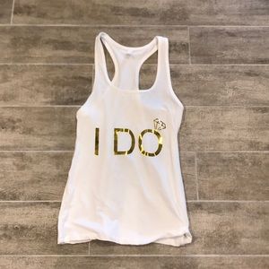 “I do” white tank